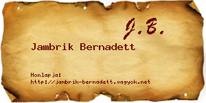 Jambrik Bernadett névjegykártya
