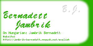 bernadett jambrik business card